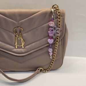 Purple Beaded Bag Charm